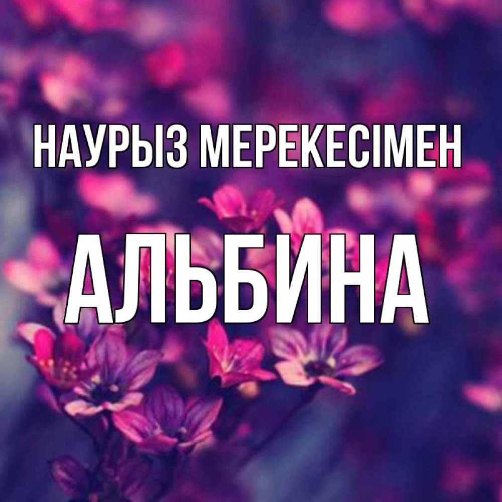 Күн сайын ашық хат с именем, Альбина Наурыз мерекесімен небольшие цветы 1 Онлайн тегін жүктеп алу тілектері бар керемет карта 