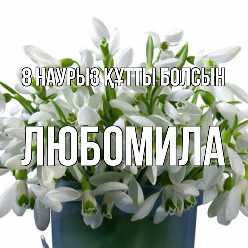Күн сайын ашық хат с именем, Любомила 8 наурыз құтты болсын цветы к международному женскому дню Онлайн тегін жүктеп алу тілектері бар керемет карта 