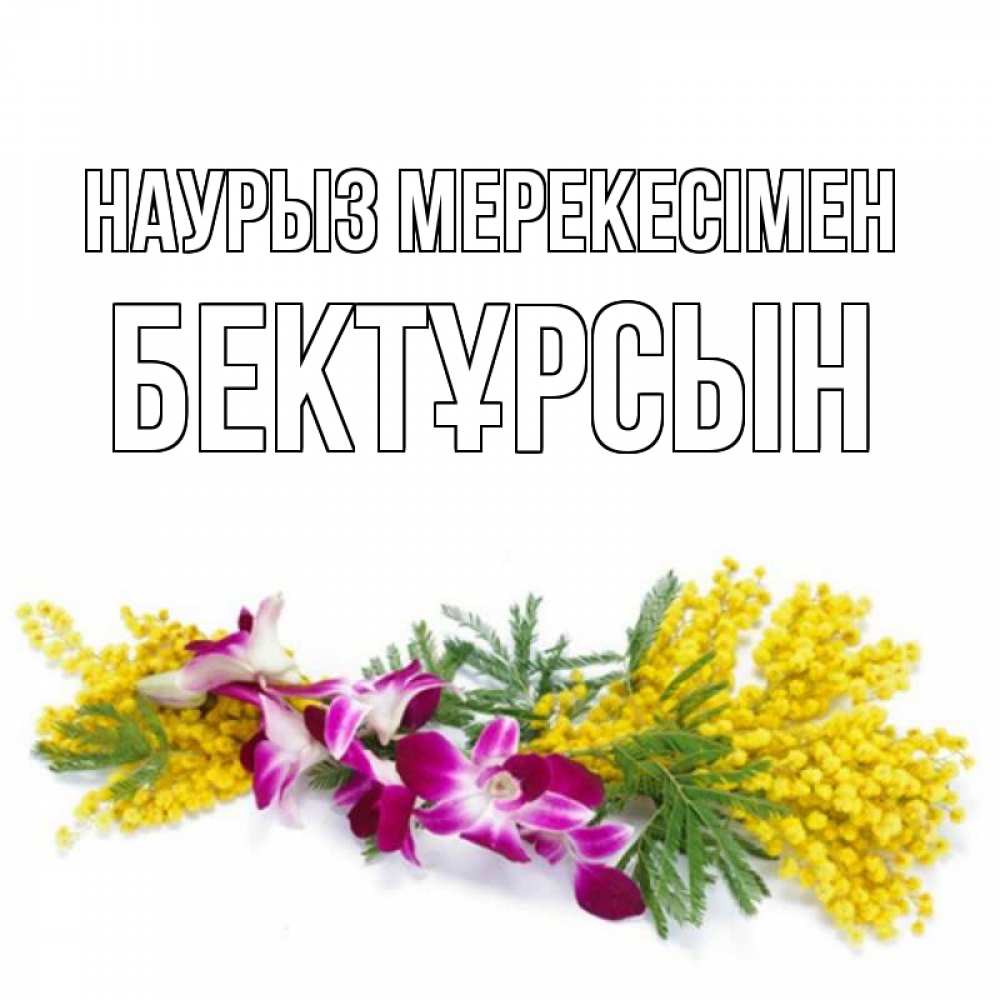 Күн сайын ашық хат с именем, Бектұрсын Наурыз мерекесімен открытка на международный женский день с цветами  1 Онлайн тегін жүктеп алу тілектері бар керемет карта 
