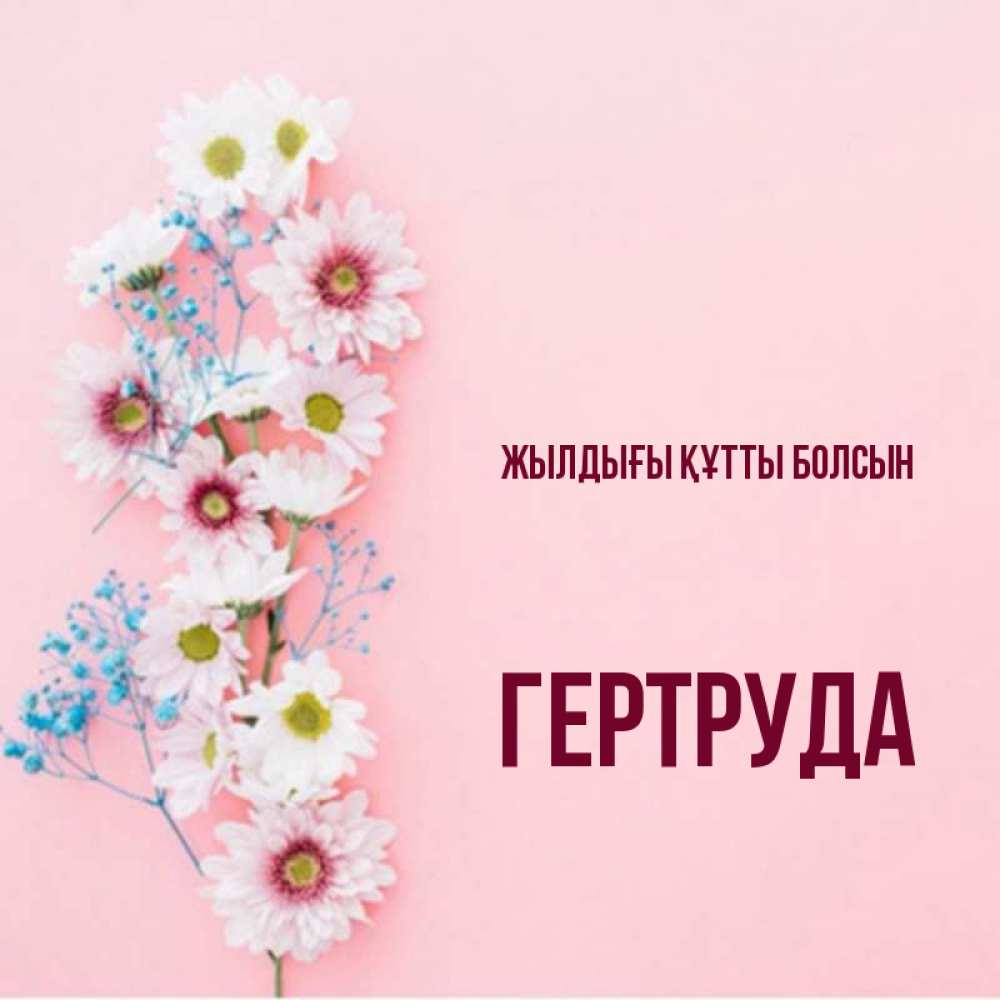 Күн сайын ашық хат с именем, Гертруда Жылдығы құтты болсын Родная моя с днем рождения тебя картинка с цветами белыми и голубыми Онлайн тегін жүктеп алу тілектері бар керемет карта 