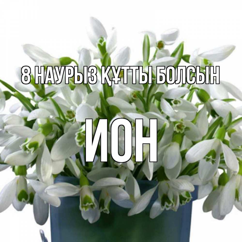 Күн сайын ашық хат с именем, Ион 8 наурыз құтты болсын цветы к международному женскому дню Онлайн тегін жүктеп алу тілектері бар керемет карта 