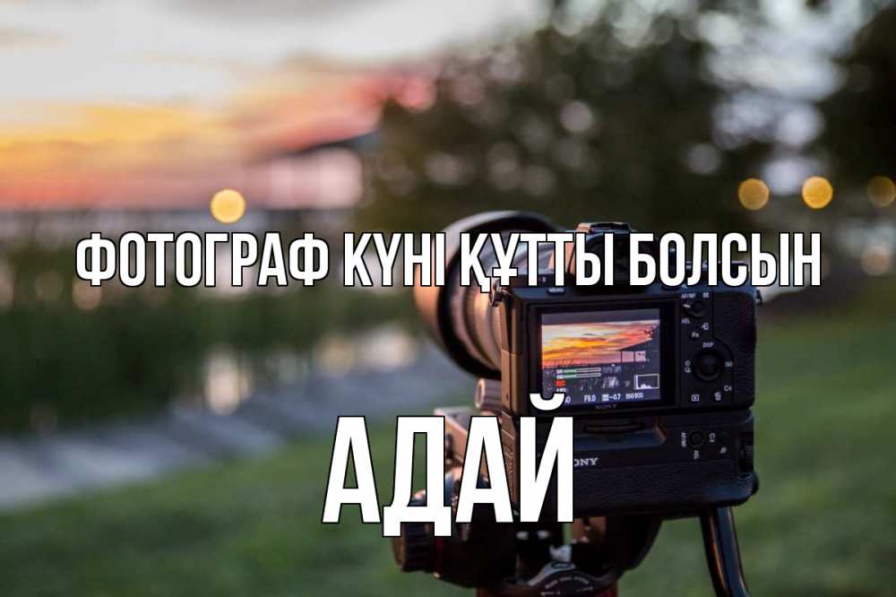 Күн сайын ашық хат с именем, Адай Фотограф күні құтты болсын с днем фотографа Онлайн тегін жүктеп алу тілектері бар керемет карта 