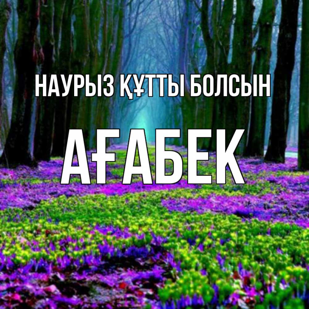 Күн сайын ашық хат с именем, Ағабек Наурыз құтты болсын фиолетовые цветы в лесу 1 Онлайн тегін жүктеп алу тілектері бар керемет карта 