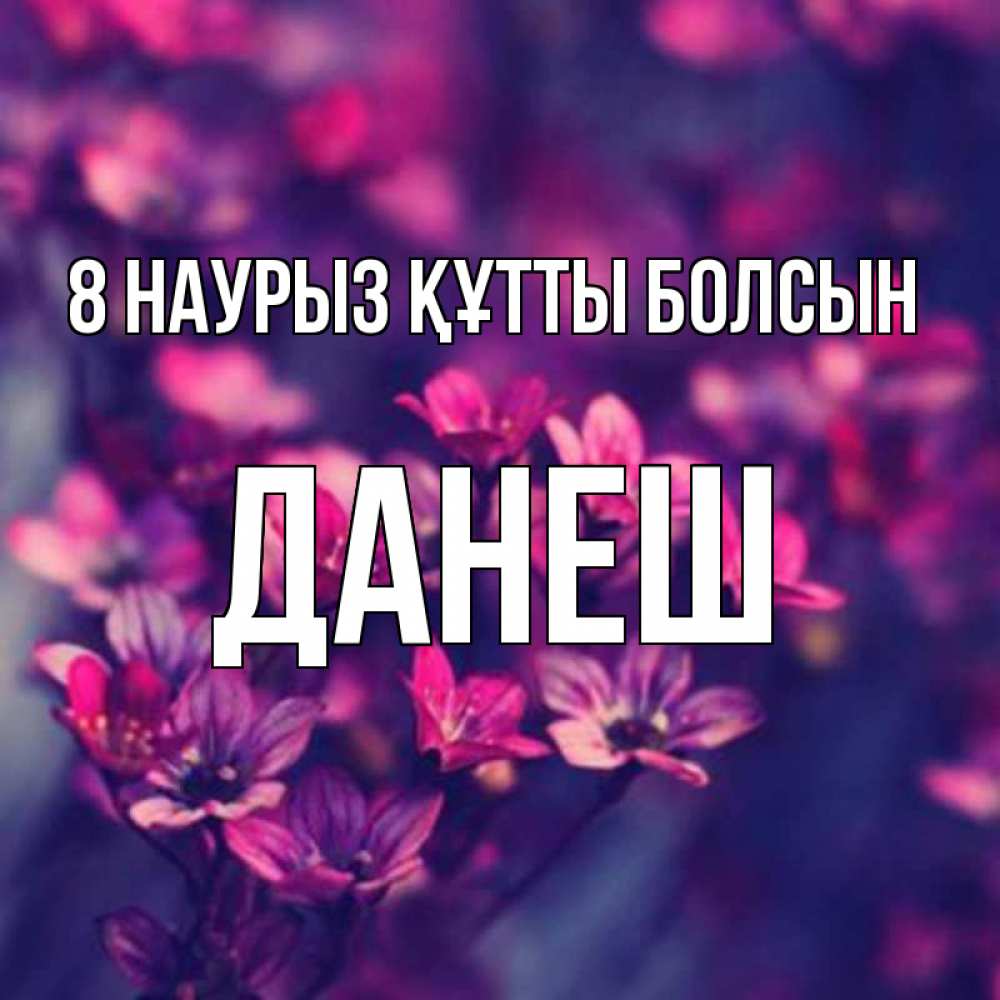 Күн сайын ашық хат с именем, ДАНЕШ 8 наурыз құтты болсын небольшие цветы 1 Онлайн тегін жүктеп алу тілектері бар керемет карта 