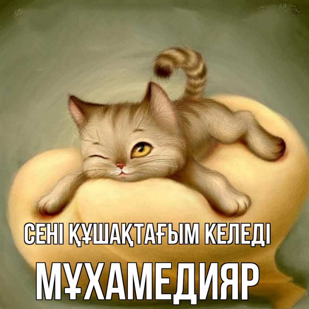 Күн сайын ашық хат с именем, МҰХАМЕДИЯР сені құшақтағым келеді кошечка Онлайн тегін жүктеп алу тілектері бар керемет карта 