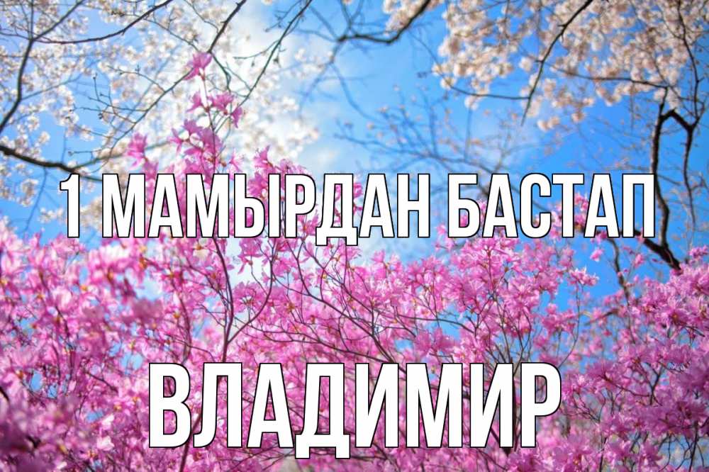Күн сайын ашық хат с именем, Владимир 1 мамырдан бастап С 1 мая Онлайн тегін жүктеп алу тілектері бар керемет карта 