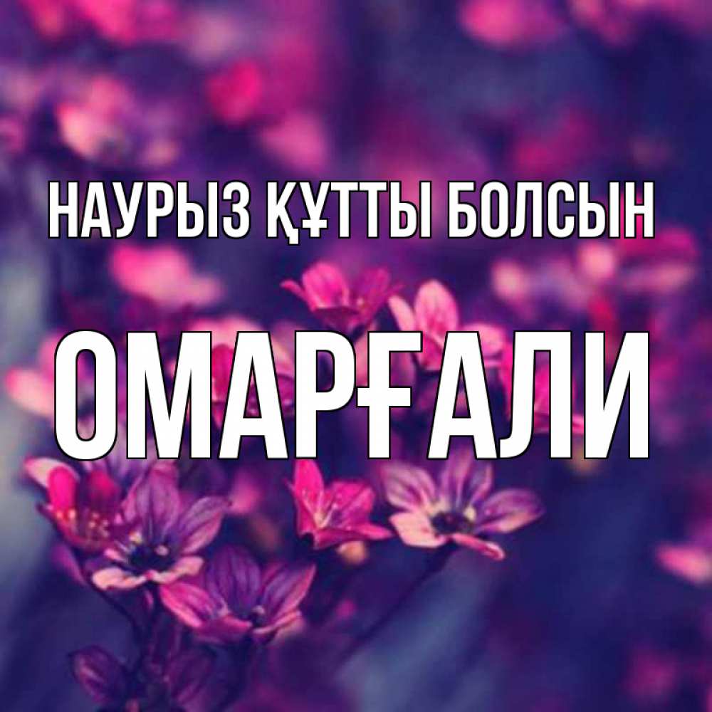Күн сайын ашық хат с именем, ОМАРҒАЛИ Наурыз құтты болсын небольшие цветы 1 Онлайн тегін жүктеп алу тілектері бар керемет карта 