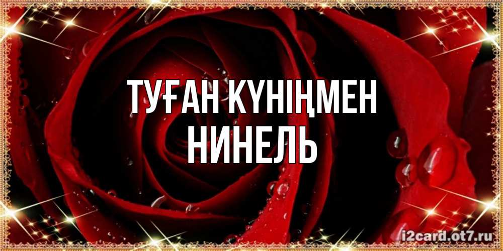 Күн сайын ашық хат с именем, Нинель Туған күніңмен цветок в росе на день рождения Онлайн тегін жүктеп алу тілектері бар керемет карта 