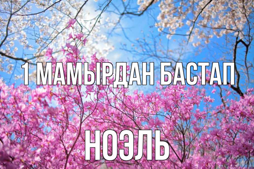 Күн сайын ашық хат с именем, НОЭЛЬ 1 мамырдан бастап С 1 мая Онлайн тегін жүктеп алу тілектері бар керемет карта 