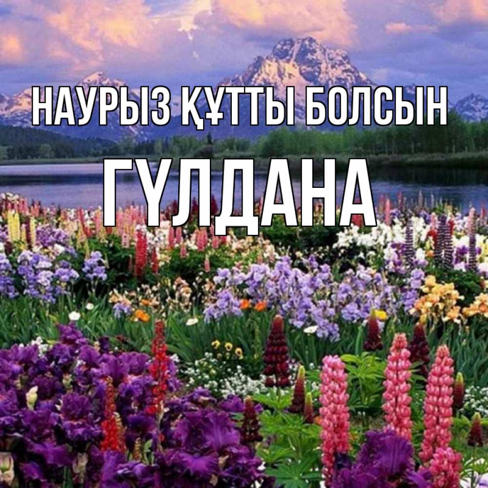 Күн сайын ашық хат с именем, ГҮЛДАНА Наурыз құтты болсын наурыз Онлайн тегін жүктеп алу тілектері бар керемет карта 