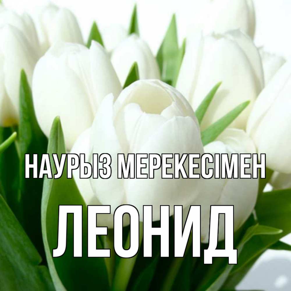 Күн сайын ашық хат с именем, Леонид Наурыз мерекесімен цветы Онлайн тегін жүктеп алу тілектері бар керемет карта 