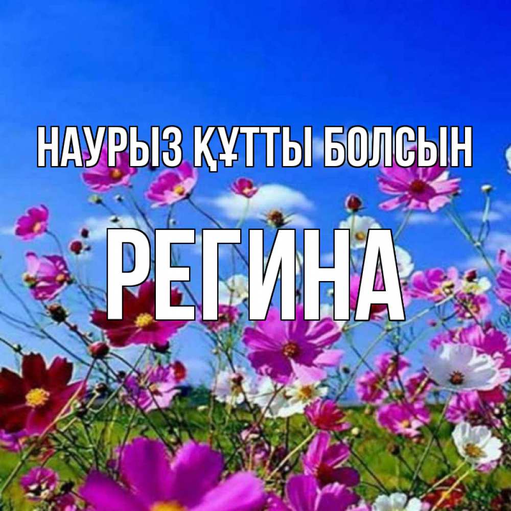 Күн сайын ашық хат с именем, Регина Наурыз құтты болсын цветы Онлайн тегін жүктеп алу тілектері бар керемет карта 