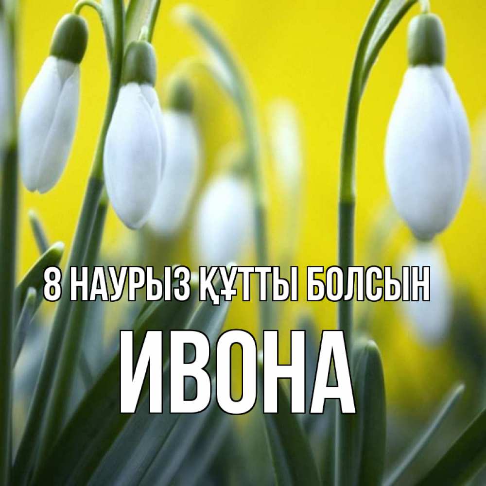 Күн сайын ашық хат с именем, Ивона 8 наурыз құтты болсын весенние цветы Онлайн тегін жүктеп алу тілектері бар керемет карта 
