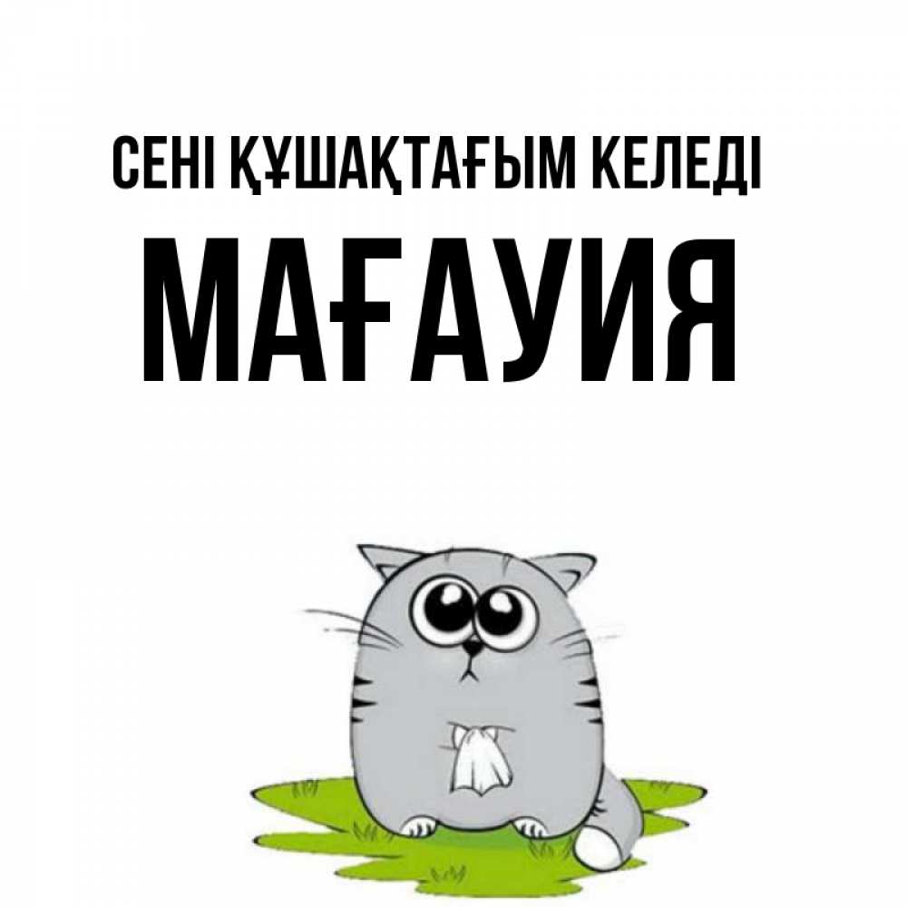 Күн сайын ашық хат с именем, МАҒАУИЯ сені құшақтағым келеді котик теребит платочек сидя на травке Онлайн тегін жүктеп алу тілектері бар керемет карта 