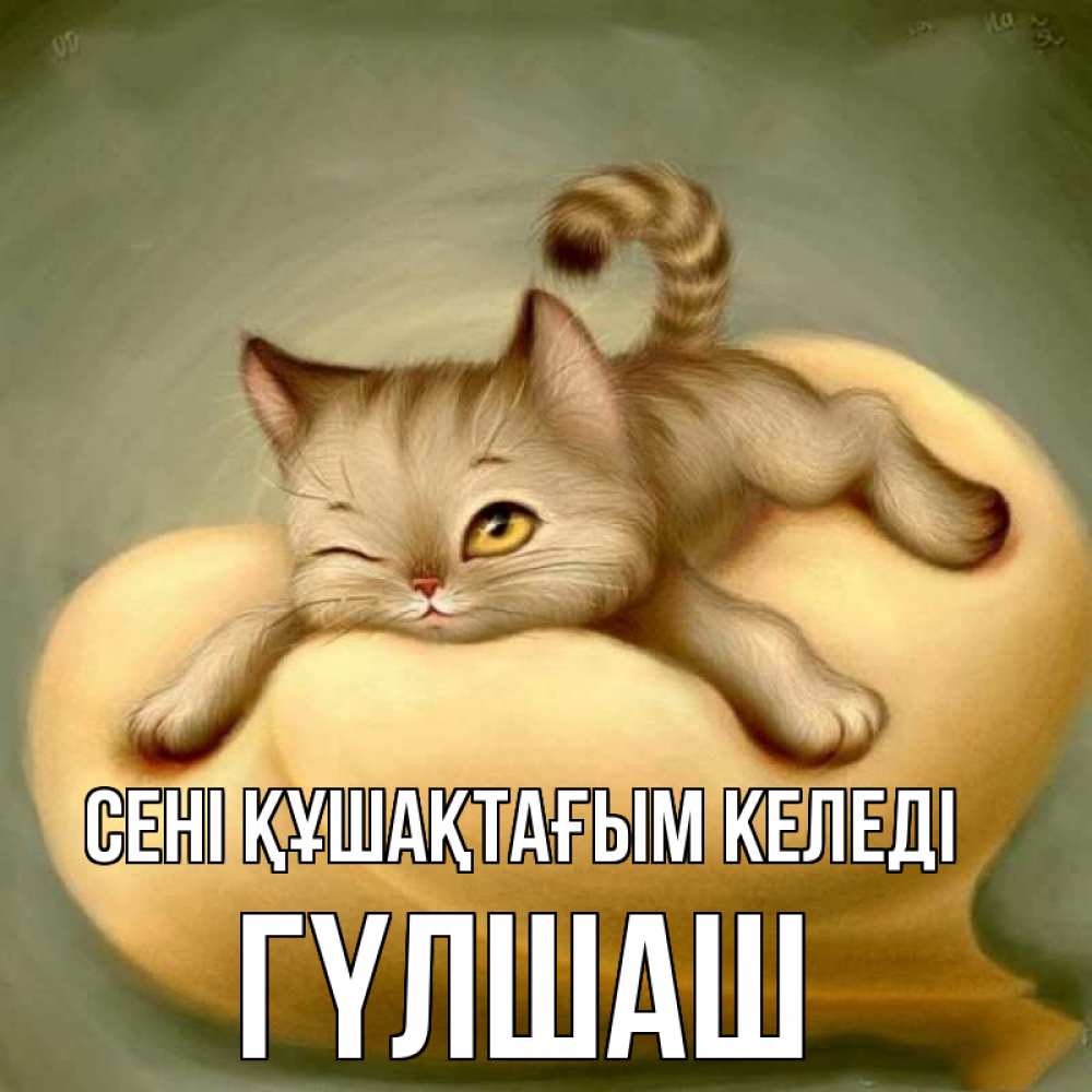 Күн сайын ашық хат с именем, ГҮЛШАШ сені құшақтағым келеді кошечка Онлайн тегін жүктеп алу тілектері бар керемет карта 