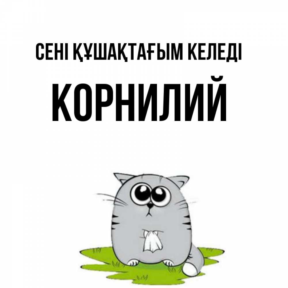 Күн сайын ашық хат с именем, Корнилий сені құшақтағым келеді котик теребит платочек сидя на травке Онлайн тегін жүктеп алу тілектері бар керемет карта 