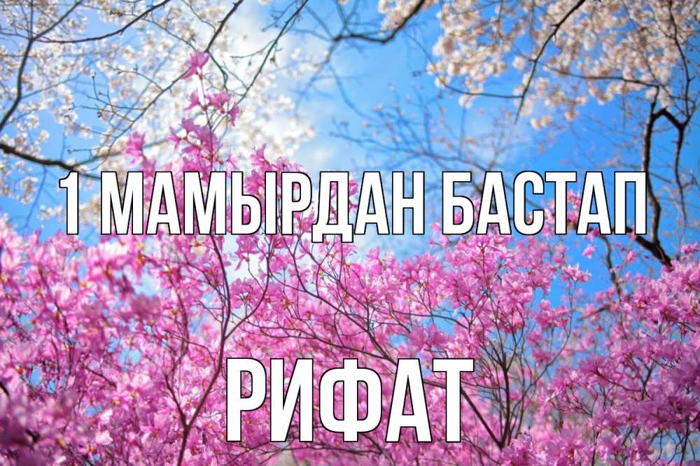 Күн сайын ашық хат с именем, Рифат 1 мамырдан бастап С 1 мая Онлайн тегін жүктеп алу тілектері бар керемет карта 
