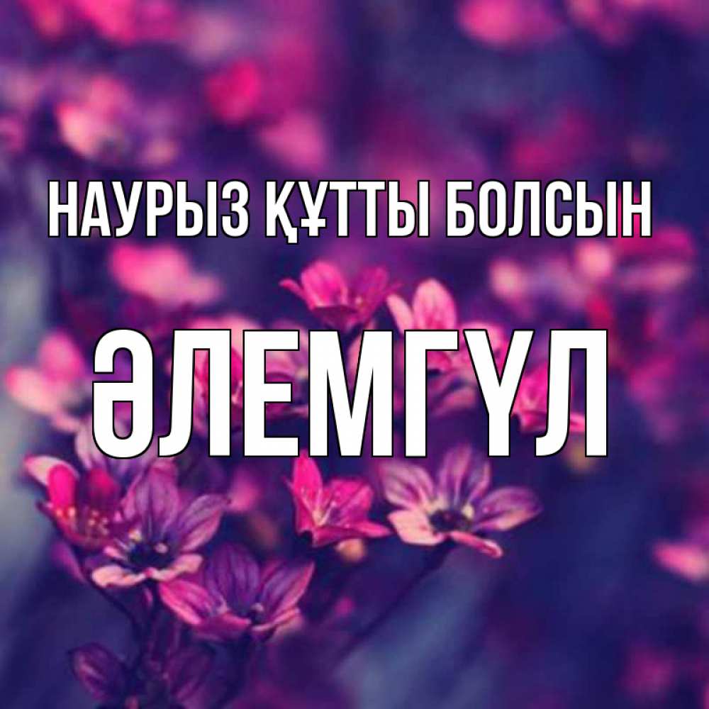 Күн сайын ашық хат с именем, ӘЛЕМГҮЛ Наурыз құтты болсын небольшие цветы 1 Онлайн тегін жүктеп алу тілектері бар керемет карта 