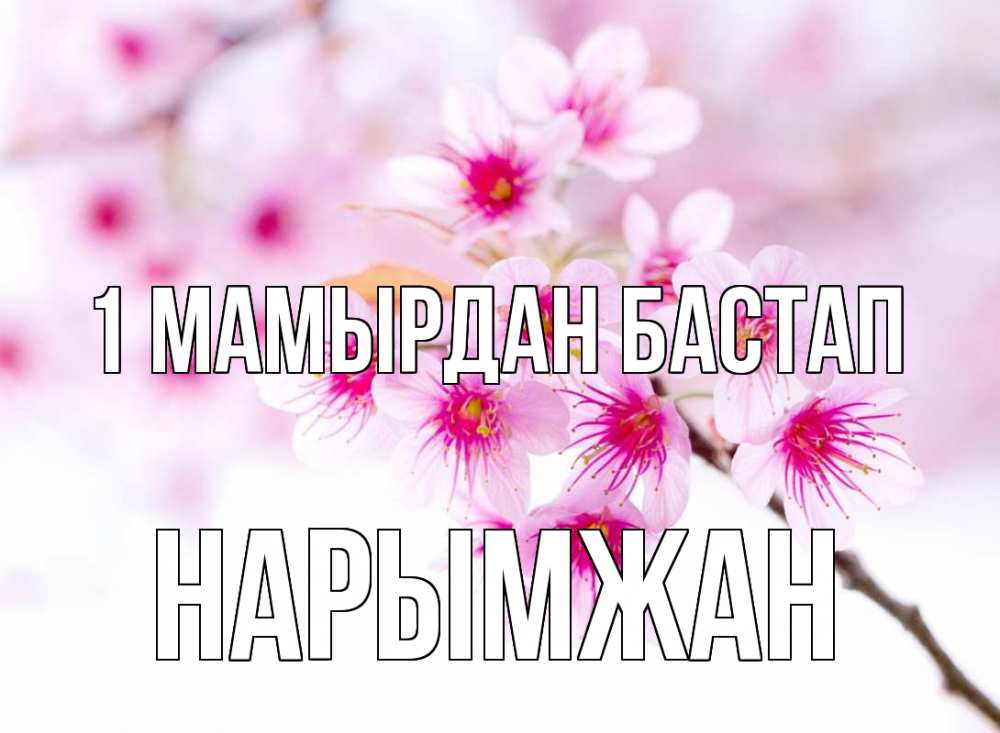 Күн сайын ашық хат с именем, НАРЫМЖАН 1 мамырдан бастап С 1 мая 2 Онлайн тегін жүктеп алу тілектері бар керемет карта 
