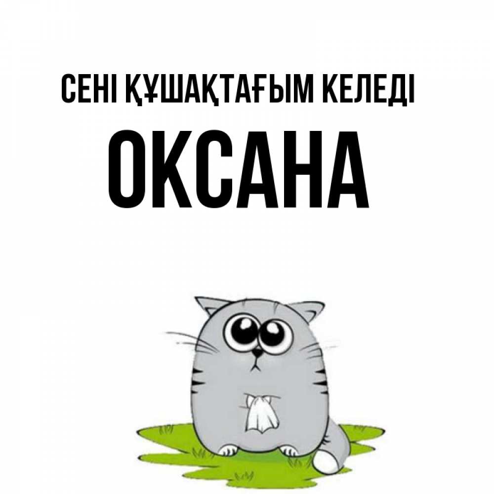 Күн сайын ашық хат с именем, Оксана сені құшақтағым келеді котик теребит платочек сидя на травке Онлайн тегін жүктеп алу тілектері бар керемет карта 