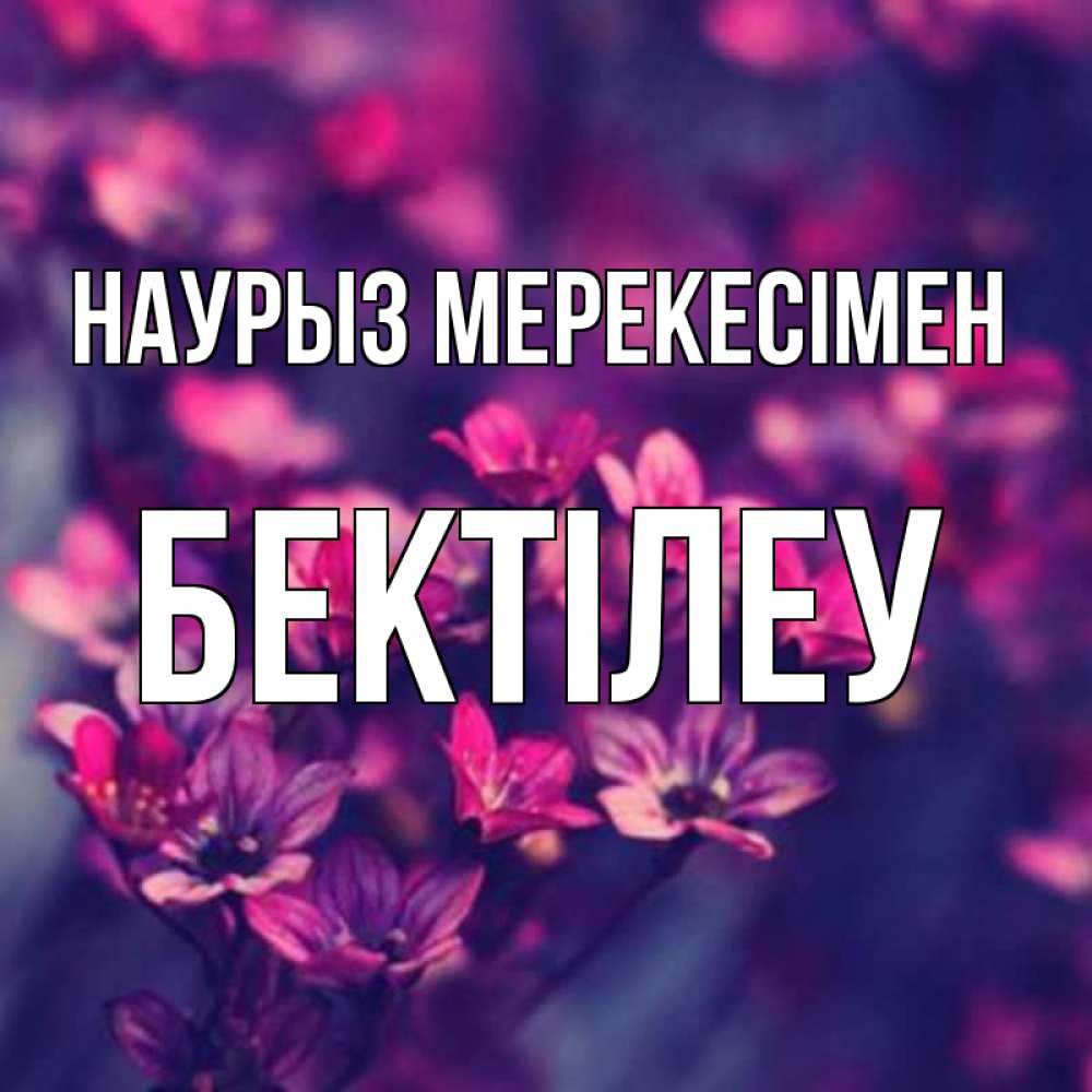 Күн сайын ашық хат с именем, Бектілеу Наурыз мерекесімен небольшие цветы 1 Онлайн тегін жүктеп алу тілектері бар керемет карта 