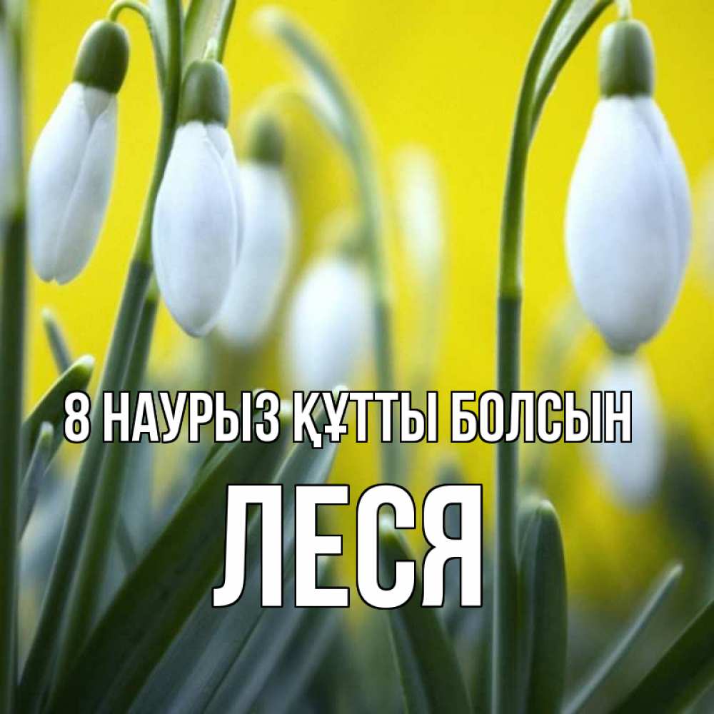 Күн сайын ашық хат с именем, Леся 8 наурыз құтты болсын весенние цветы Онлайн тегін жүктеп алу тілектері бар керемет карта 
