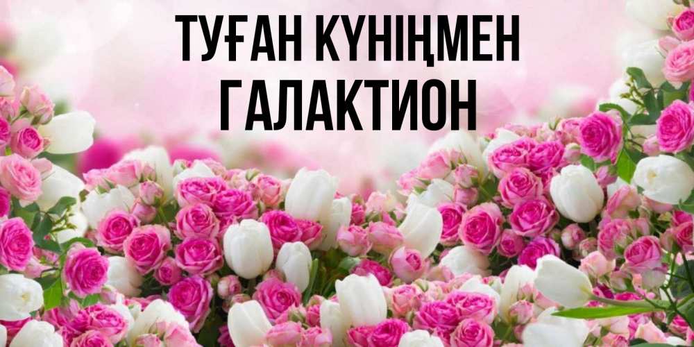 Күн сайын ашық хат с именем, Галактион Туған күніңмен открытка с разными розами Онлайн тегін жүктеп алу тілектері бар керемет карта 