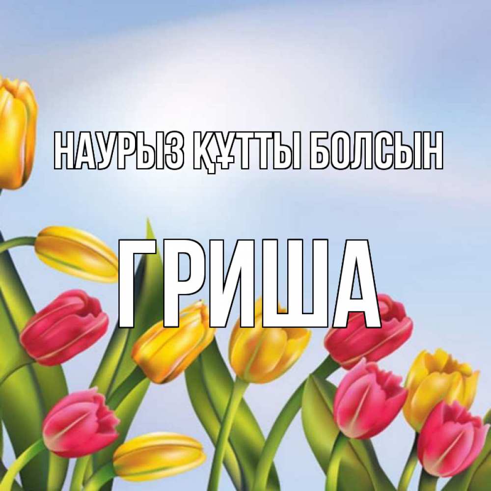 Күн сайын ашық хат с именем, Гриша Наурыз құтты болсын наурыз Онлайн тегін жүктеп алу тілектері бар керемет карта 