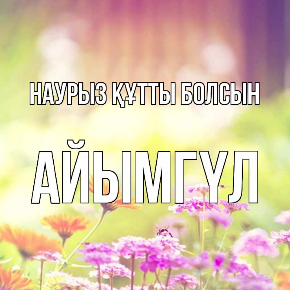 Күн сайын ашық хат с именем, АЙЫМГҮЛ Наурыз құтты болсын цветы весна Онлайн тегін жүктеп алу тілектері бар керемет карта 