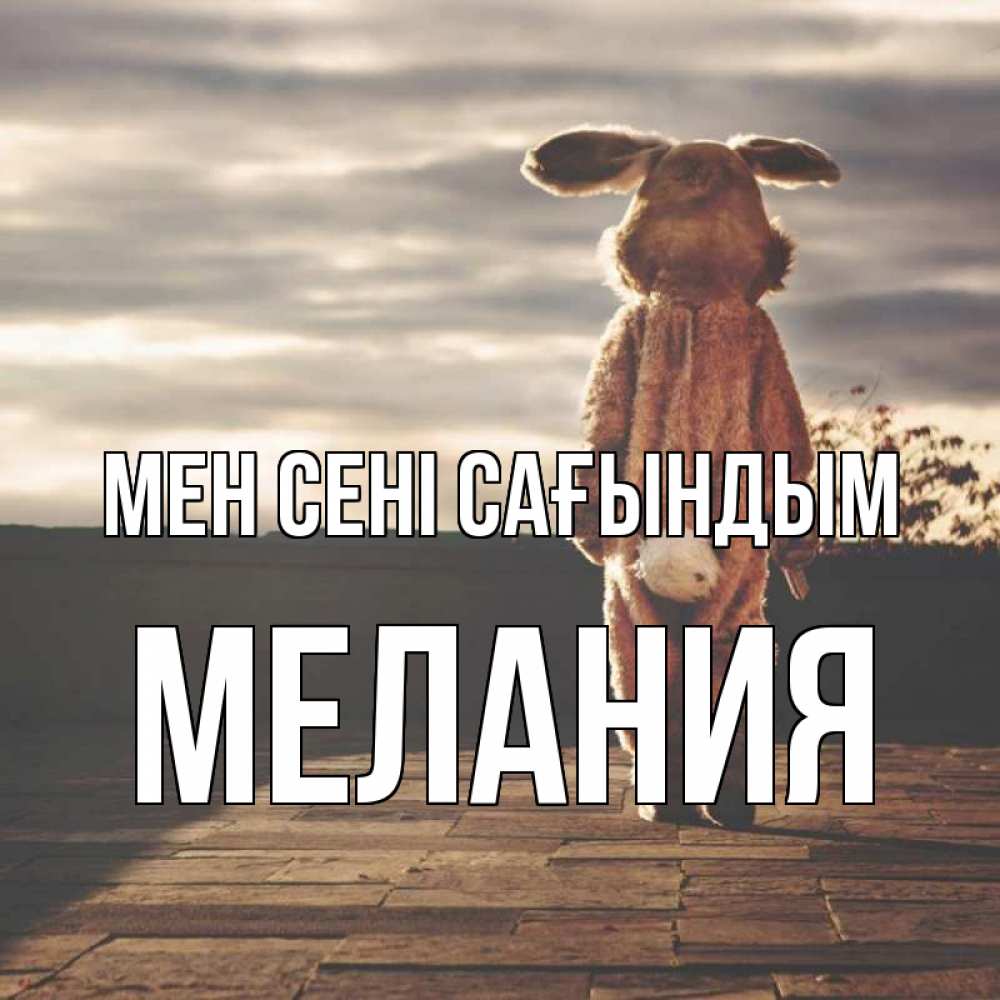 Күн сайын ашық хат с именем, Мелания Мен сені сағындым даже в костюме зайца Онлайн тегін жүктеп алу тілектері бар керемет карта 