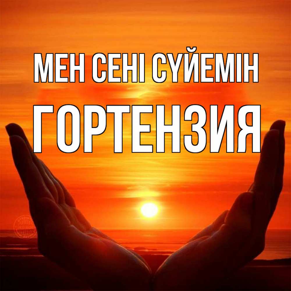 Күн сайын ашық хат с именем, Гортензия Мен сені сүйемін в руках Онлайн тегін жүктеп алу тілектері бар керемет карта 