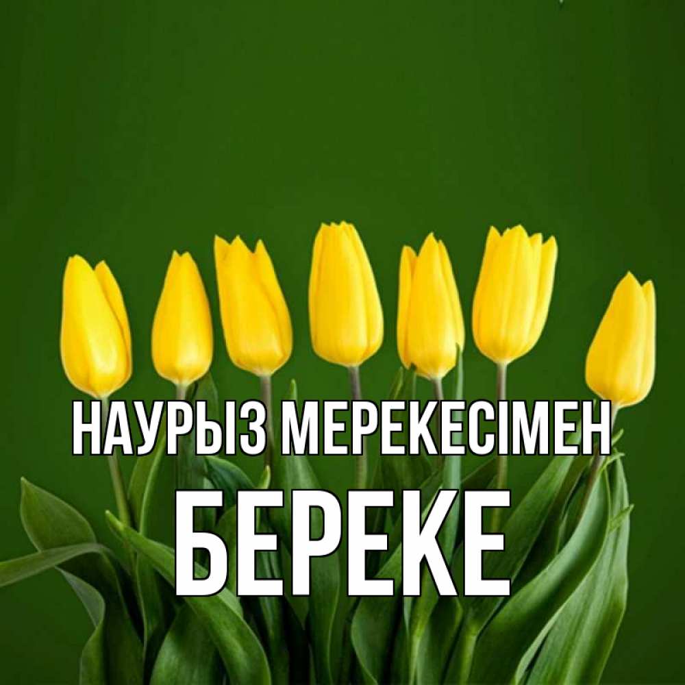Күн сайын ашық хат с именем, Береке Наурыз мерекесімен желтого цвета 3 Онлайн тегін жүктеп алу тілектері бар керемет карта 