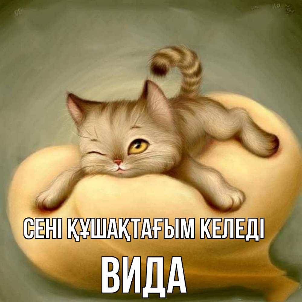 Күн сайын ашық хат с именем, Вида сені құшақтағым келеді кошечка Онлайн тегін жүктеп алу тілектері бар керемет карта 