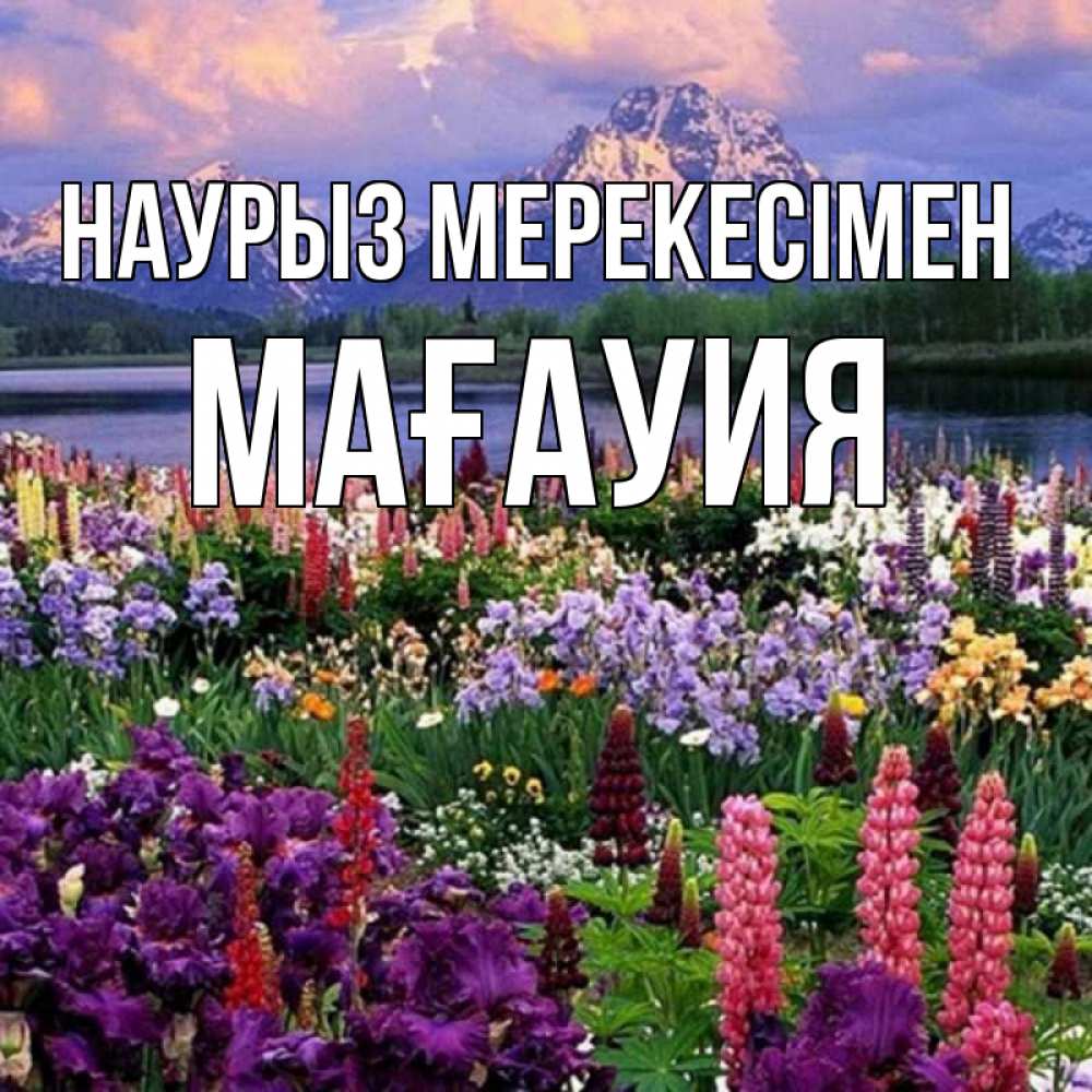 Күн сайын ашық хат с именем, МАҒАУИЯ Наурыз мерекесімен праздник весны наурыз Онлайн тегін жүктеп алу тілектері бар керемет карта 