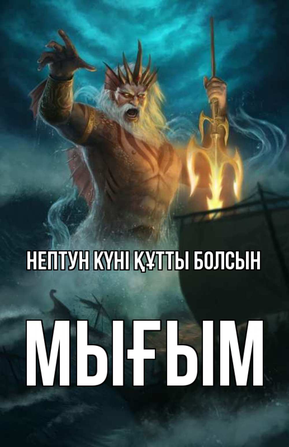 Күн сайын ашық хат с именем, МЫҒЫМ нептун күні құтты болсын с днем Нептуна Онлайн тегін жүктеп алу тілектері бар керемет карта 