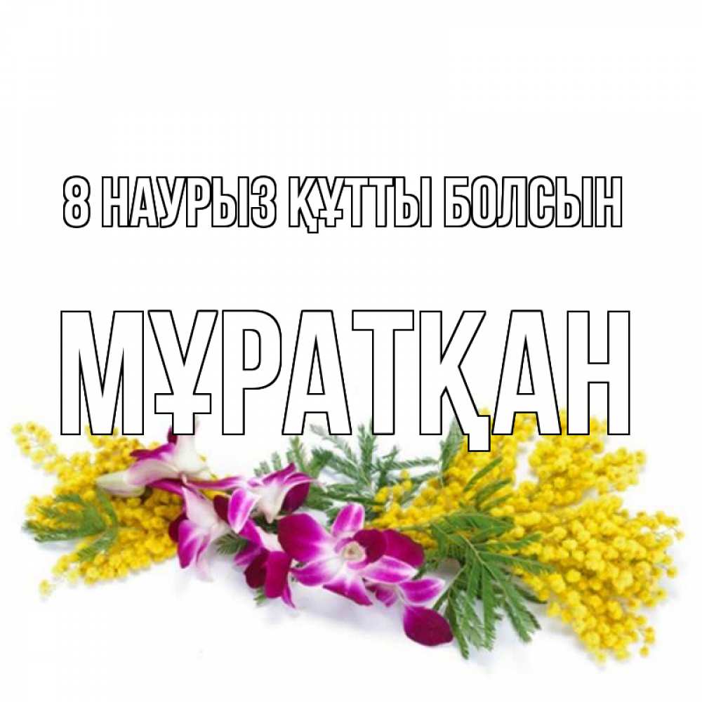 Күн сайын ашық хат с именем, Мұратқан 8 наурыз құтты болсын открытка на международный женский день с цветами  1 Онлайн тегін жүктеп алу тілектері бар керемет карта 