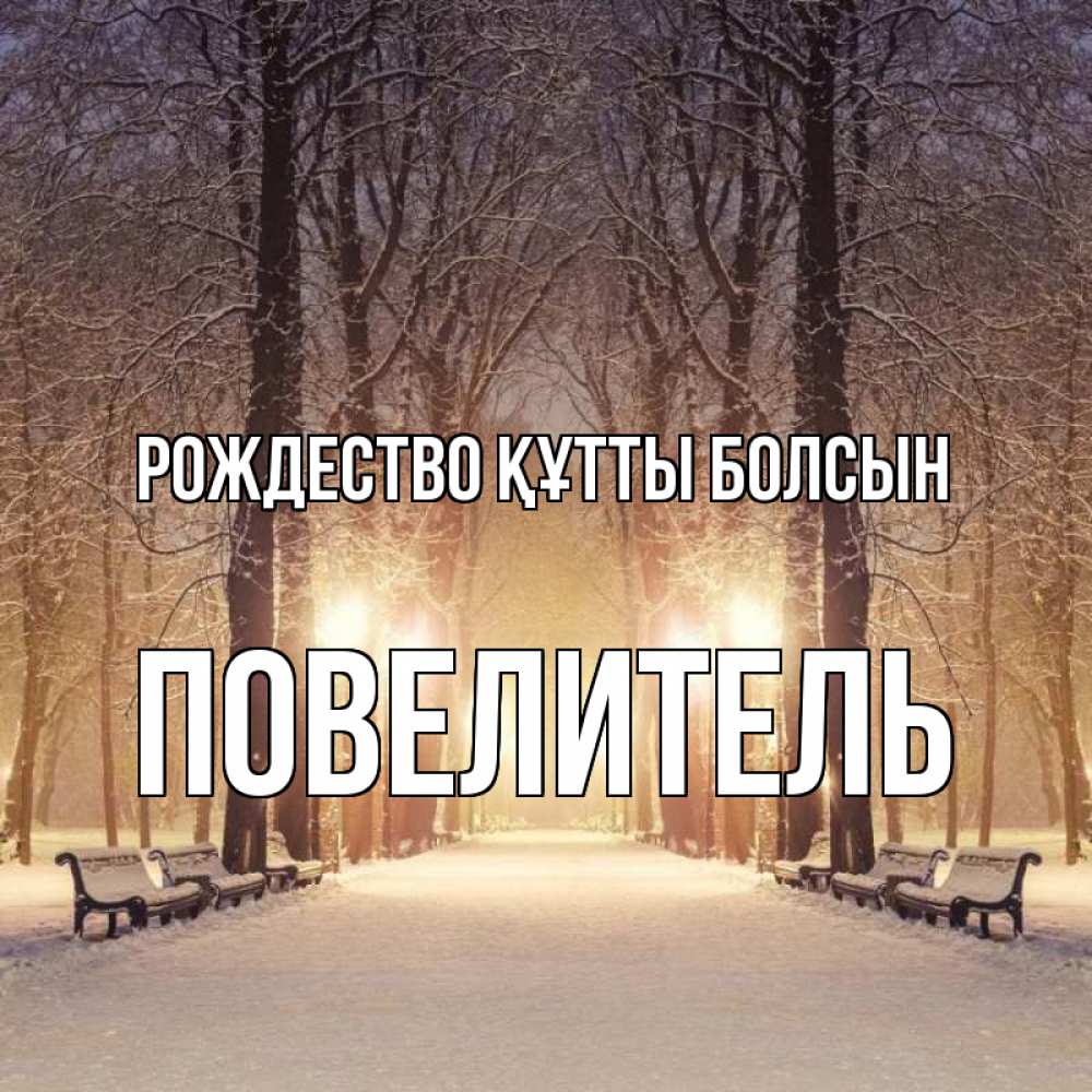 Күн сайын ашық хат с именем, Повелитель Рождество құтты болсын зима, парк, фонарь, лес Онлайн тегін жүктеп алу тілектері бар керемет карта 