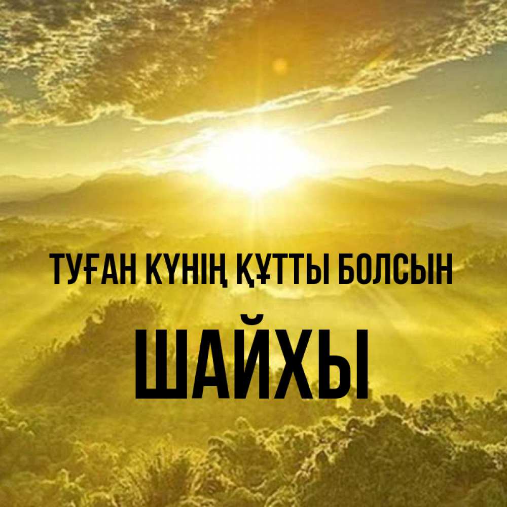 Күн сайын ашық хат с именем, ШАЙХЫ Туған күнің құтты болсын леса и небо в желтом Онлайн тегін жүктеп алу тілектері бар керемет карта 