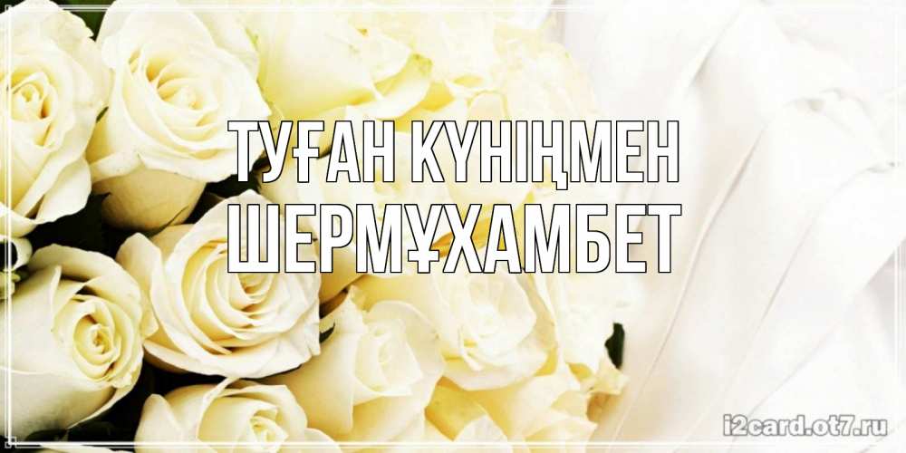 Күн сайын ашық хат с именем, ШЕРМҰХАМБЕТ Туған күніңмен белые розы в букете Онлайн тегін жүктеп алу тілектері бар керемет карта 