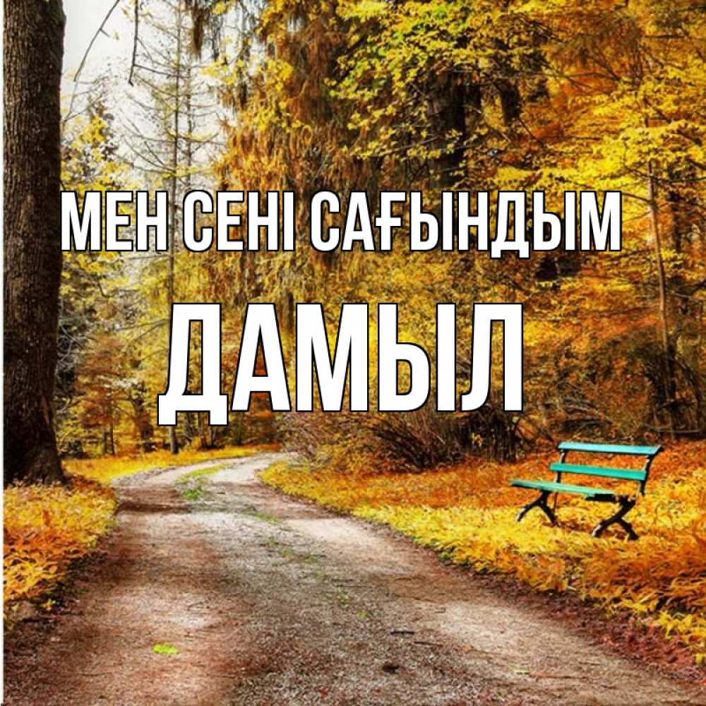 Күн сайын ашық хат с именем, Дамыл Мен сені сағындым зеленая лавочка и осенний лес Онлайн тегін жүктеп алу тілектері бар керемет карта 