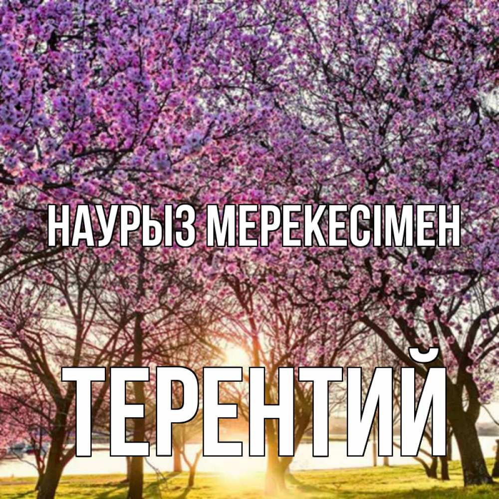 Күн сайын ашық хат с именем, Терентий Наурыз мерекесімен праздник весны наурыз Онлайн тегін жүктеп алу тілектері бар керемет карта 