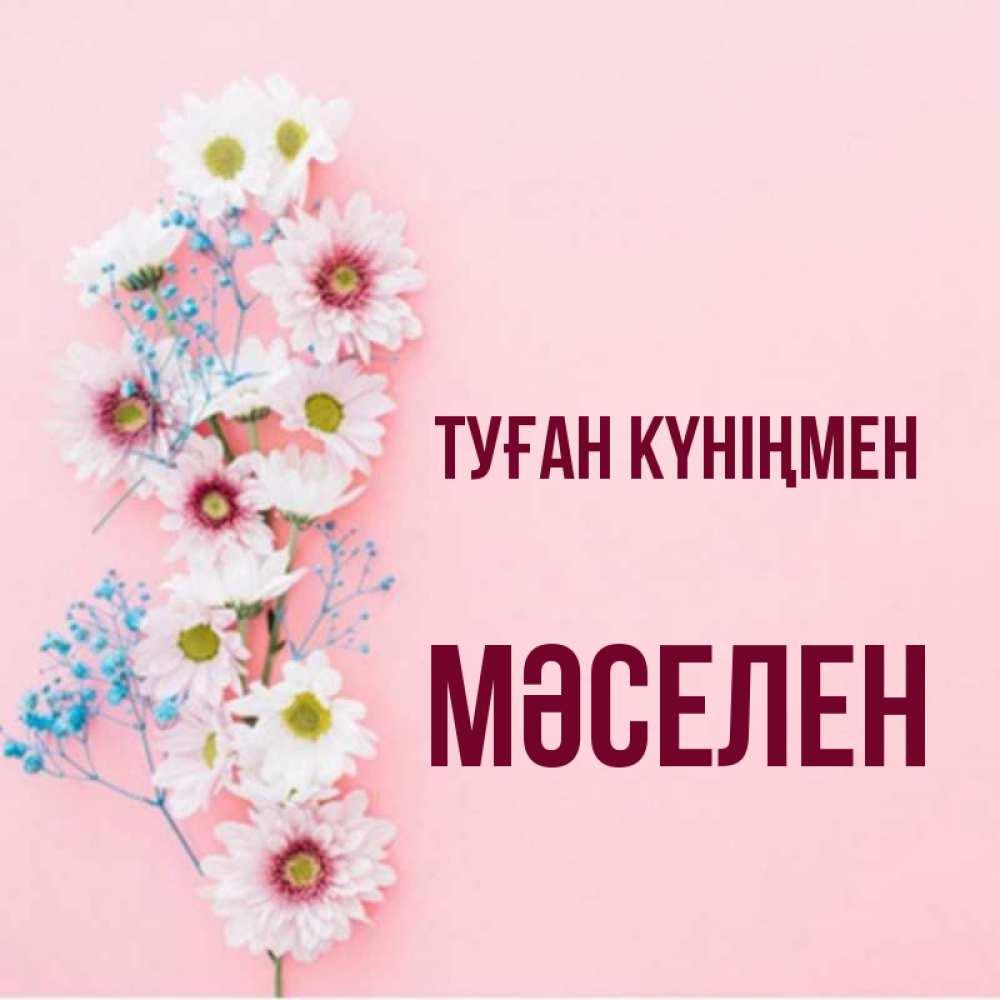 Күн сайын ашық хат с именем, Мәселен Туған күніңмен Родная моя с днем рождения тебя картинка с цветами белыми и голубыми Онлайн тегін жүктеп алу тілектері бар керемет карта 