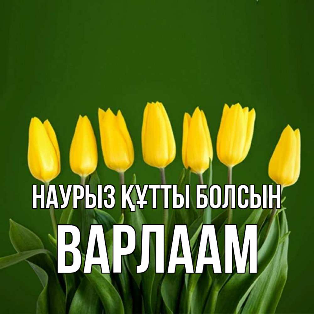 Күн сайын ашық хат с именем, Варлаам Наурыз құтты болсын желтого цвета 3 Онлайн тегін жүктеп алу тілектері бар керемет карта 