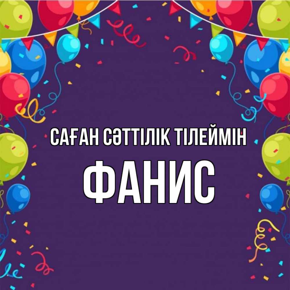 Күн сайын ашық хат с именем, Фанис Саған сәттілік тілеймін шары Онлайн тегін жүктеп алу тілектері бар керемет карта 