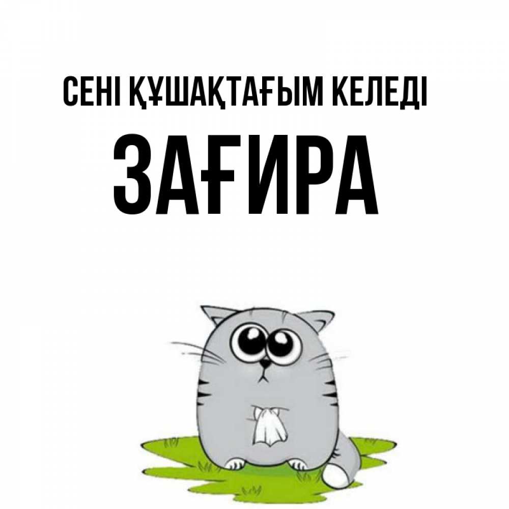 Күн сайын ашық хат с именем, ЗАҒИРА сені құшақтағым келеді котик теребит платочек сидя на травке Онлайн тегін жүктеп алу тілектері бар керемет карта 