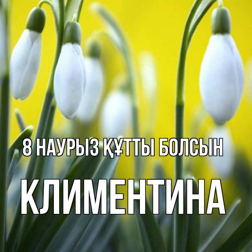Күн сайын ашық хат с именем, Климентина 8 наурыз құтты болсын весенние цветы Онлайн тегін жүктеп алу тілектері бар керемет карта 