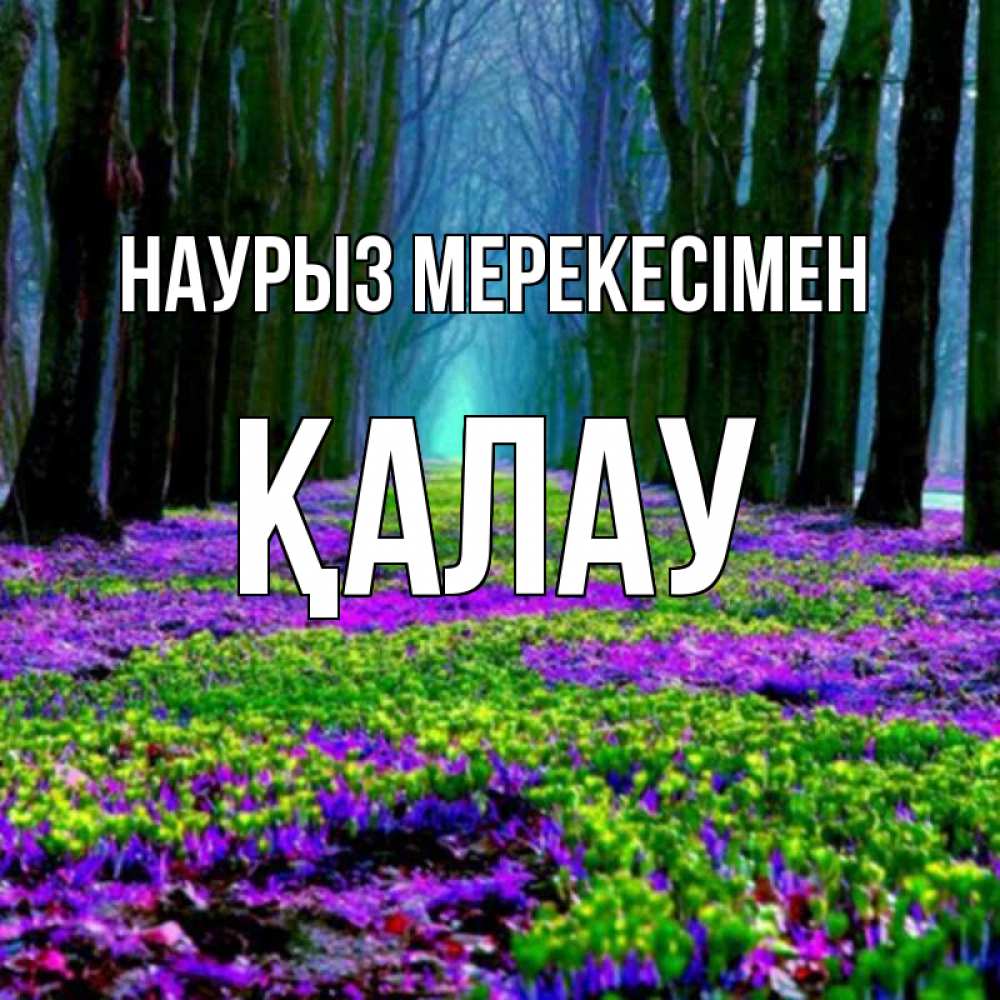Күн сайын ашық хат с именем, Қалау Наурыз мерекесімен фиолетовые цветы в лесу 1 Онлайн тегін жүктеп алу тілектері бар керемет карта 