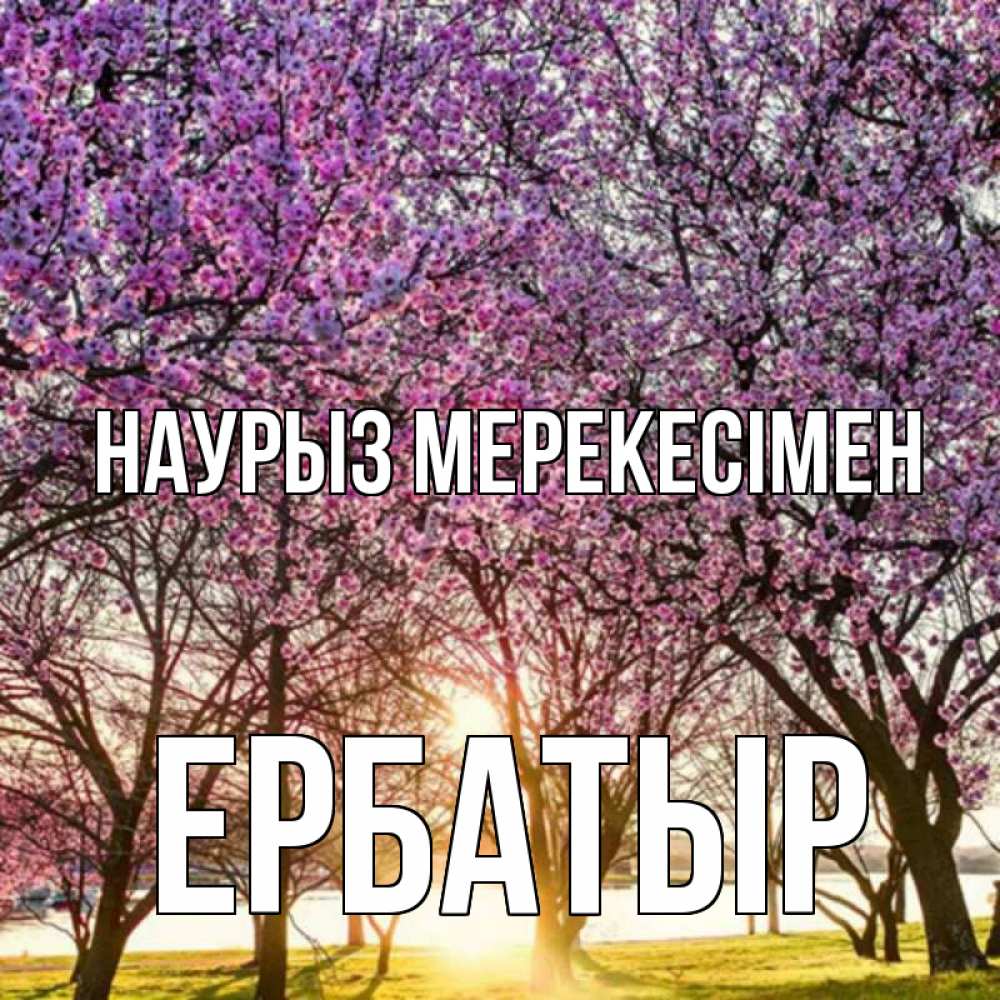 Күн сайын ашық хат с именем, Ербатыр Наурыз мерекесімен праздник весны наурыз Онлайн тегін жүктеп алу тілектері бар керемет карта 