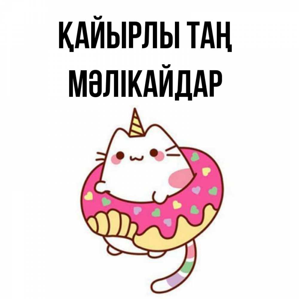 Күн сайын ашық хат с именем, МӘЛІКАЙДАР Қайырлы таң кот в бублике Онлайн тегін жүктеп алу тілектері бар керемет карта 