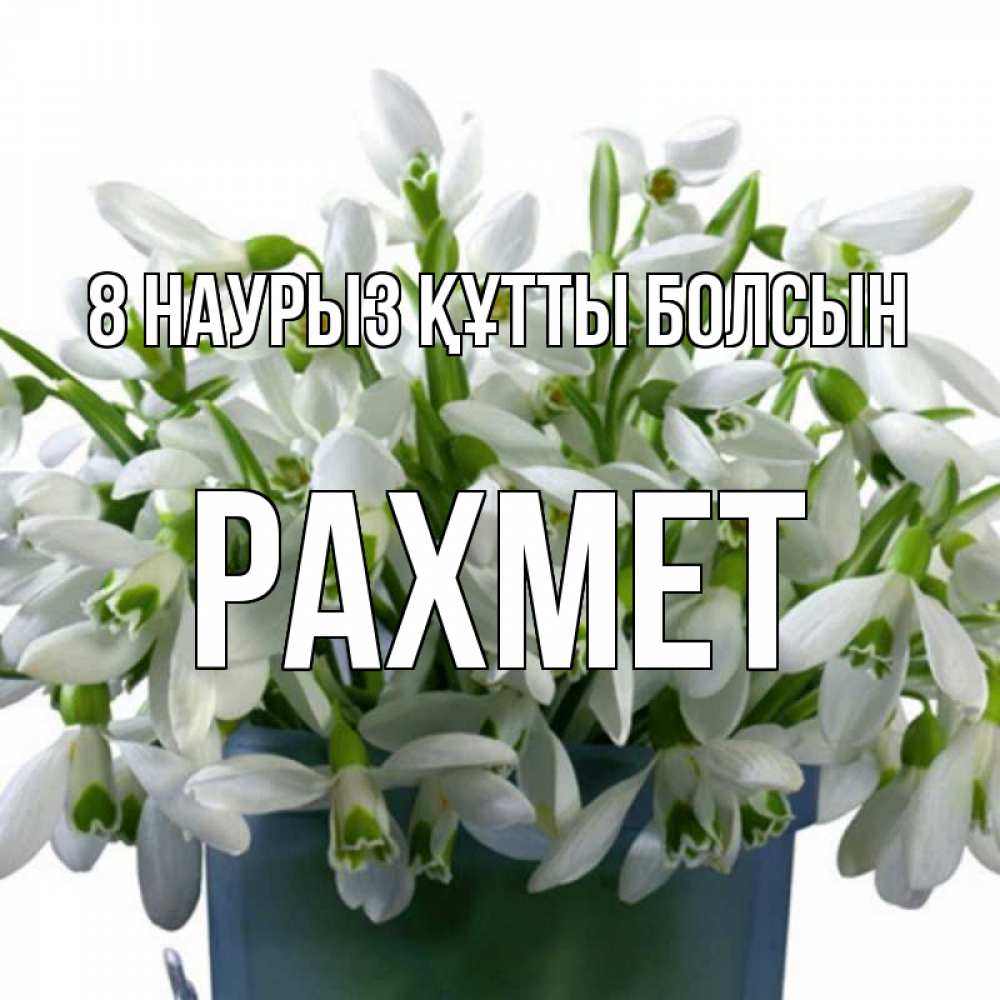 Күн сайын ашық хат с именем, РАХМЕТ 8 наурыз құтты болсын цветы к международному женскому дню Онлайн тегін жүктеп алу тілектері бар керемет карта 